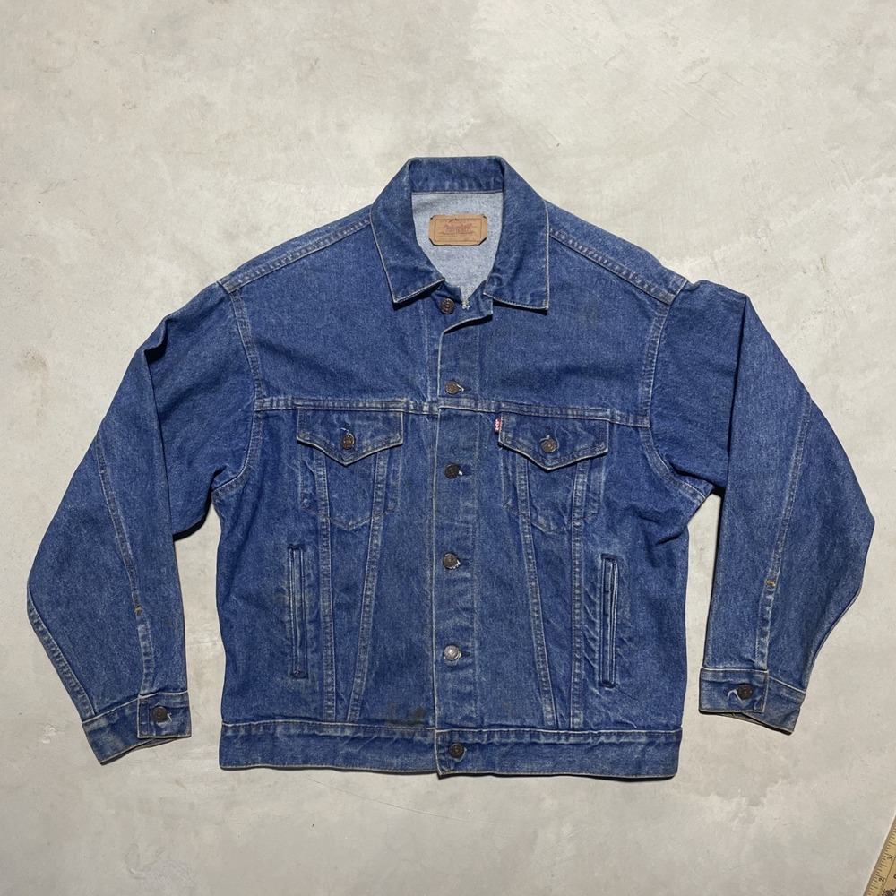 Vintage 1980s Levi's 70507 0218 Denim Trucker Jacket Made USA Men's SZ M Blue